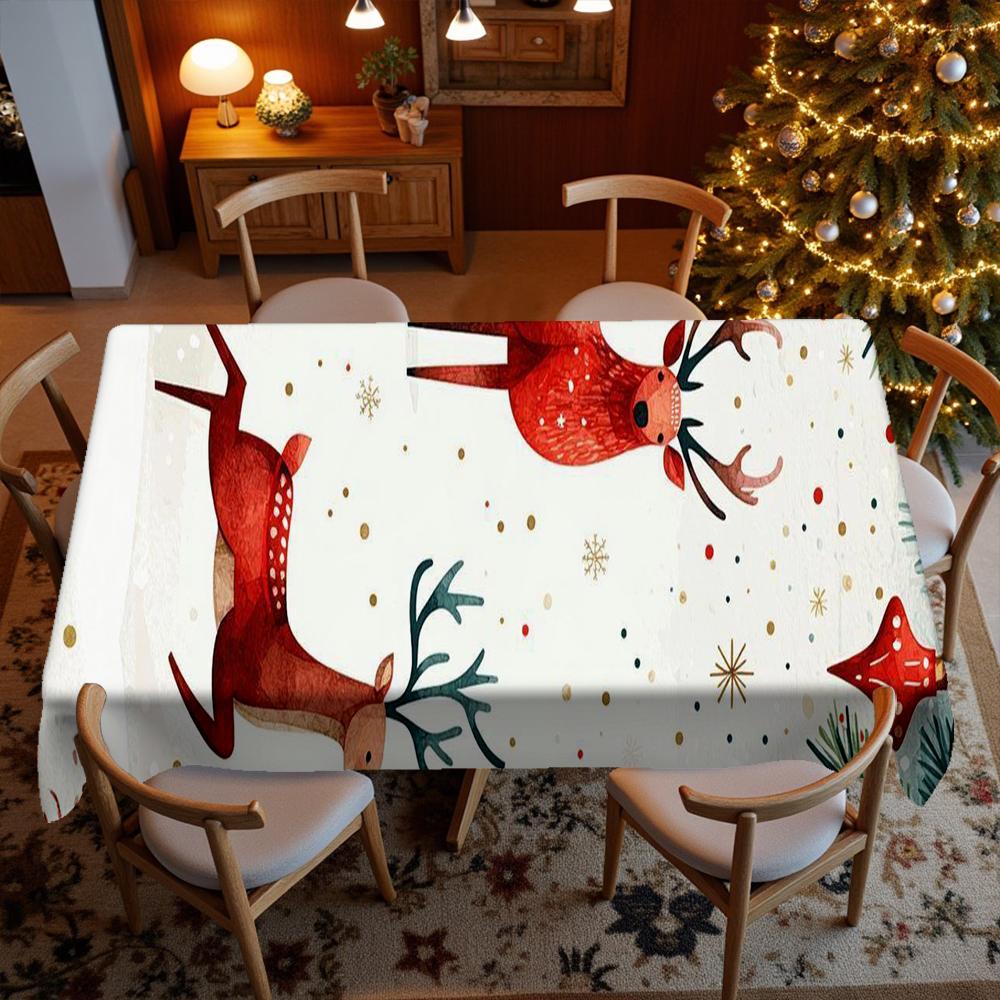 Weihnachts Rentier Muster Tischdecke Restaurant Küchentischdecke Wohnzimmer Heimdekoration Rechteckig Partydekoration