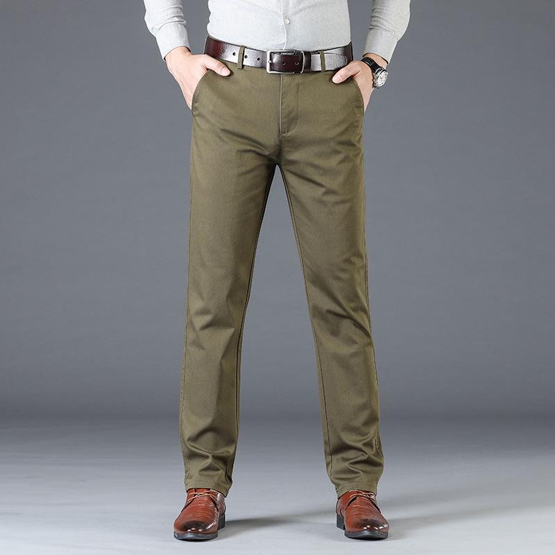 2025 Men's Thin Spring/Summer Casual Straight-Leg Pants for Middle-Aged Dads - Business/Work Style