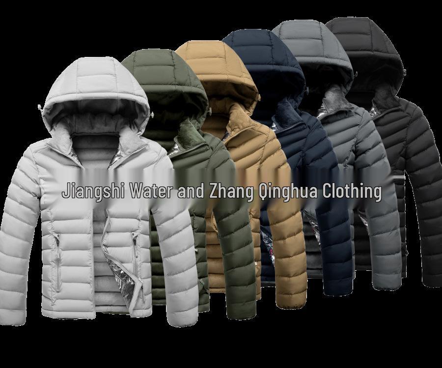 2024 Men's Winter Cotton Jacket: Youth Fashion Print, Warm Stand-up Collar