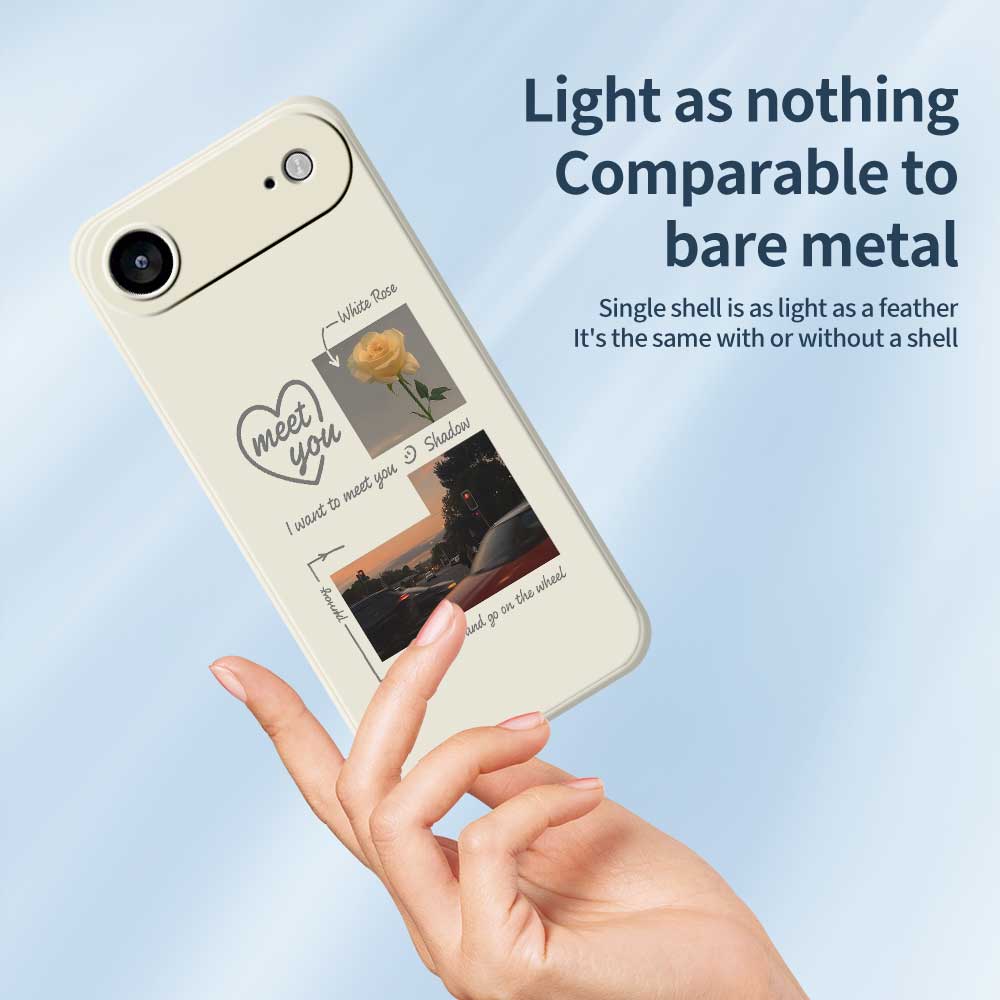 For iPhone 17 Air Case Meet You Photo Pattern Printing Straight Edge TPU Phone Back Cover