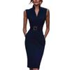 Foreign trade 2026 Europe and America cross-border elegant casual belt sleeveless pocket dress
