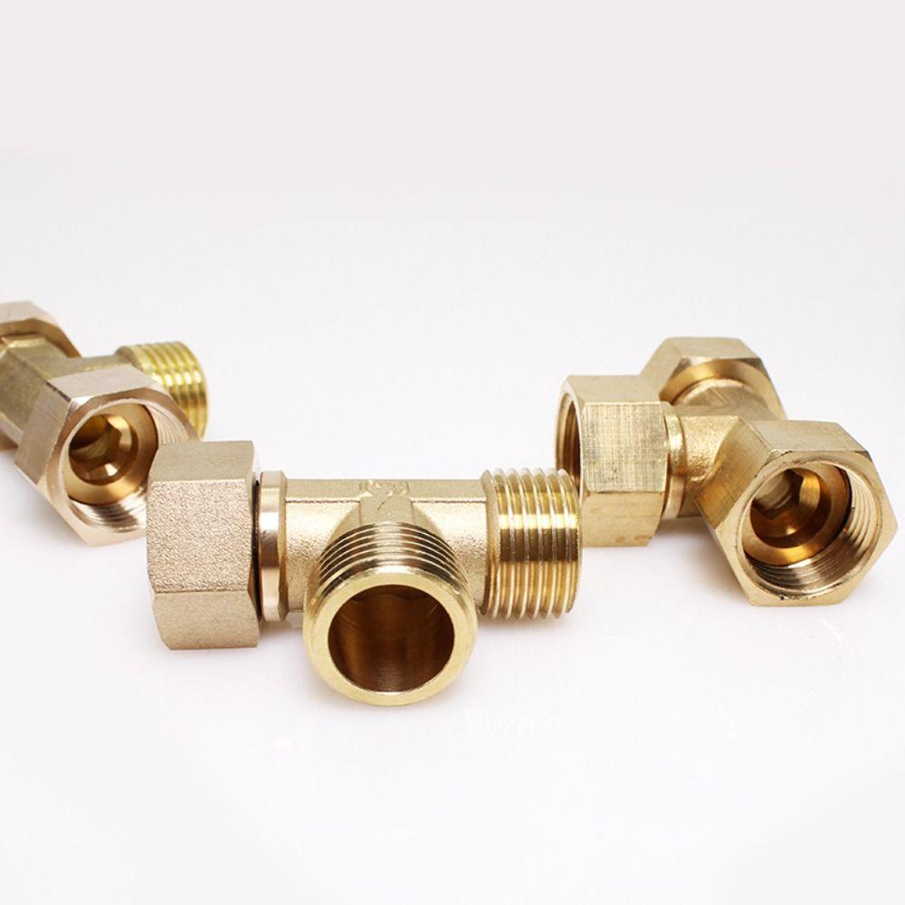 New 1/2 BSP Pneumatic Plumbing Connector Tee Type Male/Female Thread Brass Pipe Fitting Copper Fittings