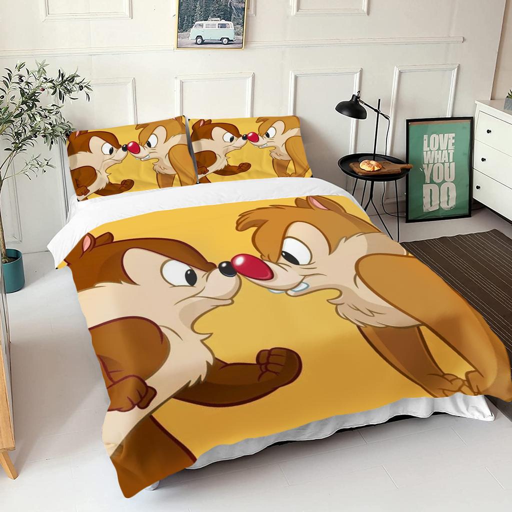 Chip & Dale Ložní povlečení Vánoční dárky Pohodlné Kreslené S povlakem na polštář vhodné pro děti i dospělé