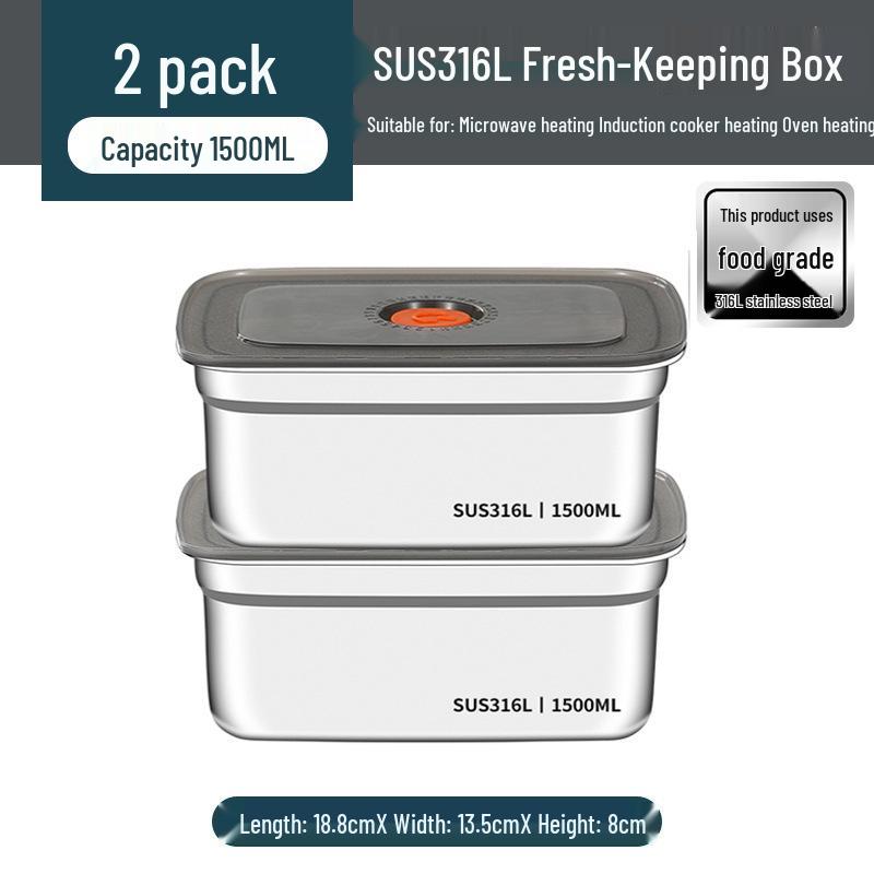 Stainless Steel Food-Grade Rectangular Dish Container with Lid