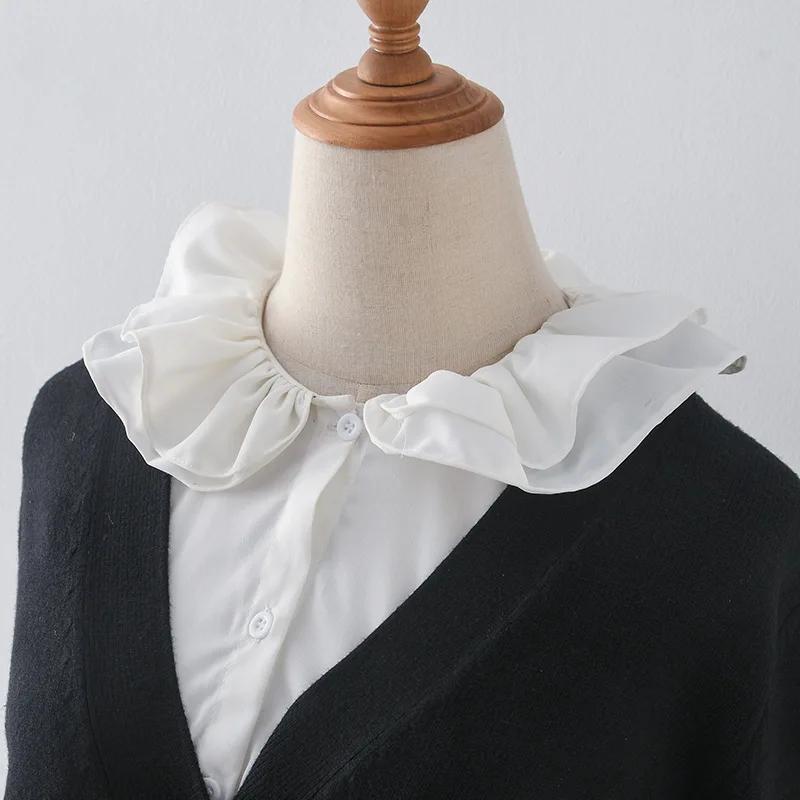 Double Layers Fake Collar for Women's Shirt Detachable Collar False Collar Top Girls Removable Sweater Shirt Clothing Accessory