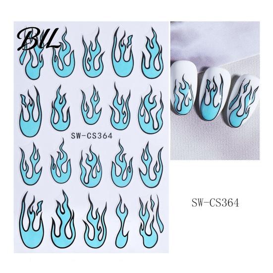 DIY Manicure Accessories Women Nail Stickers for Autumn Halloween, Pumpkin Spider Web Skull Flame Easy Application Decal, Art Supplies Holiday