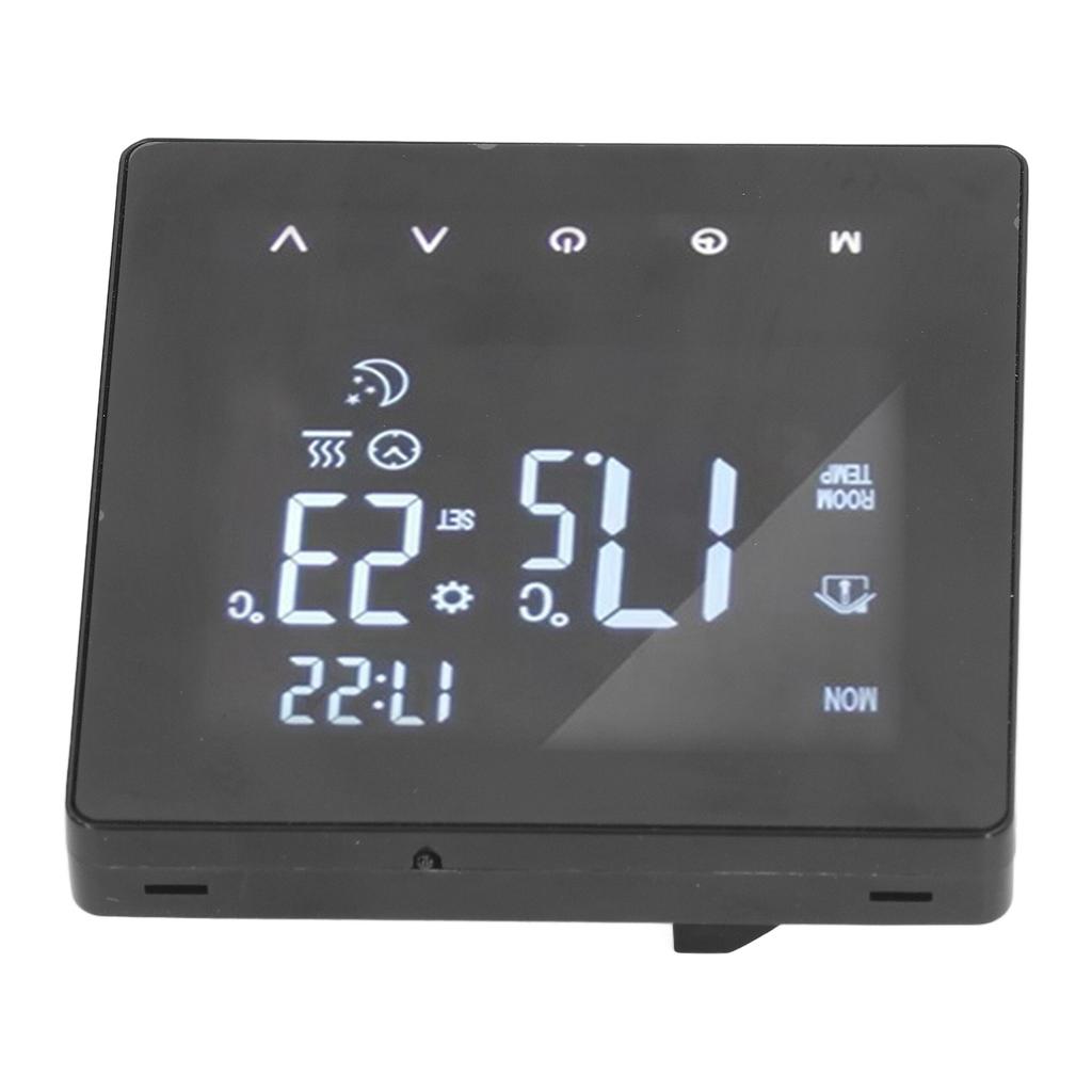Digitalthermostat LCD-Anzeige Programmierbarer Smart-Touchscreen Fußbodenwasserheizung Kesselregler Schwarz AC90‑240V