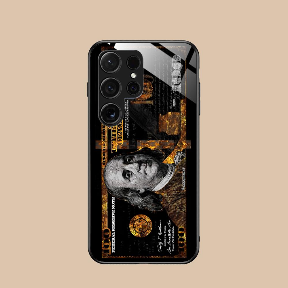 

USD Dollar Glass Mobile Phone Case for Samsung Galaxy A56 55 54 53 52 51 36 35 34 23 16 15 5G Colorful Cover Galaxy A13 4G