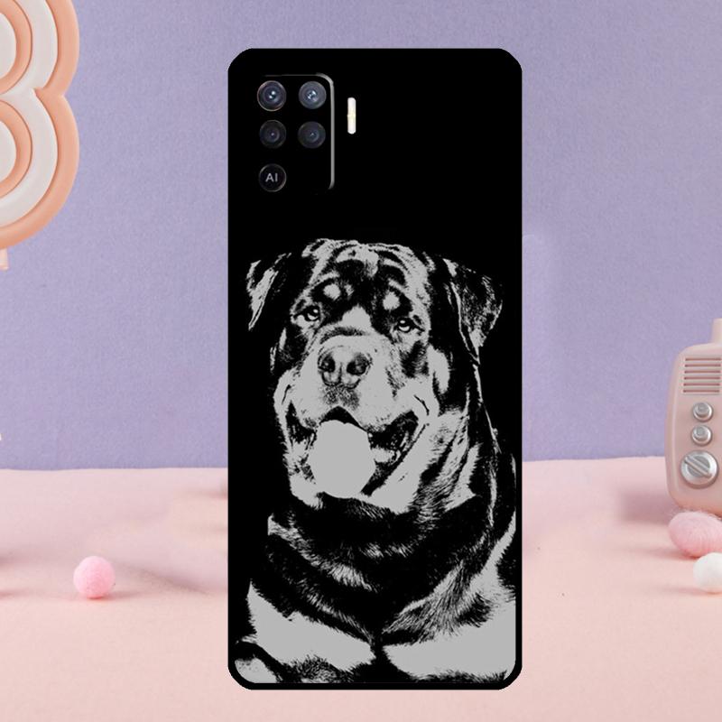 Cute Rottweiler Dog Phone Case For Oppo A58 A18 A38 A78 A98 A17 A77 A80 A40 A60 A16 A76 A96 A74 A94 A54 A15 A57S