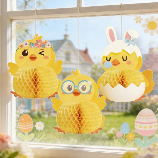 Honeycomb Ball Easter Ornament Paper Decorative Hanging Decoration Holiday Parties Indoor Outdoor Festive Atmosphere Decor