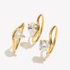 E.B.belle Wave Drop Round Zircon Ring Waterproof Minimalist 316L Stainless Steel Women's Rings 18K Gold Plated Accessories