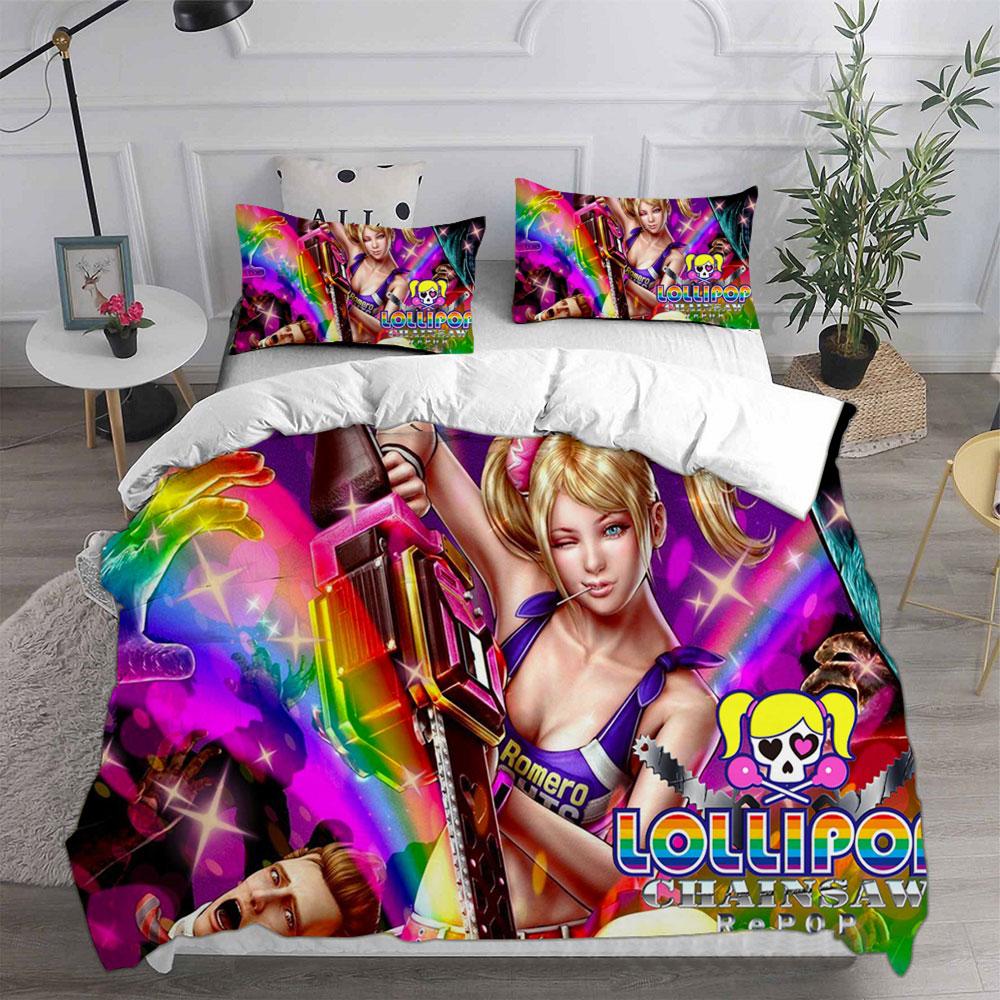 Lollipop Chainsaw Bedding Sets Bed Cover Comforter Duvet Cover Pillow Case 2-3 Pieces Sets Kids Adult Bedroom Decoration