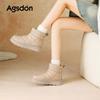 Augustus Snow Boots Women, Winter Thick-soled Piled Thickened Low-top Boots Wear Fluffy Cotton Shoes