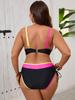 European and American Plus Size Women's Sexy Triangle Bikini with Tie-Up and Split Design