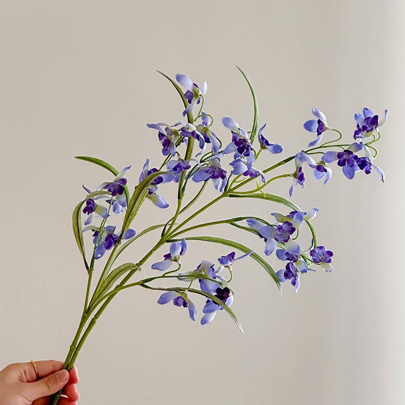 

Продвинутый биомиметический цветок Сяоцуйлань, имитация, цветочная композиция для украшения, искусственное украшение, гостиная, журнальный столик, спальня Two of them фиолетовый