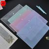 WQN-5PCS PP Plastic Envelope Clear Reusable Plastic Envelope Waterproof Folder with Button A4 Size For School Office Supplies
