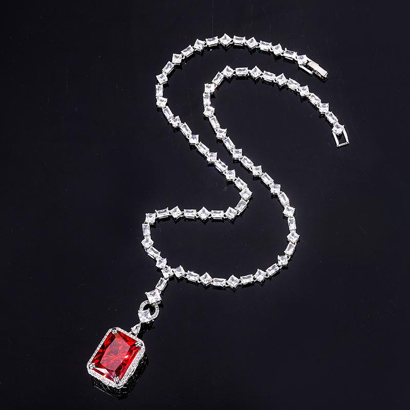 Jewelry Set Bird'S Nest Cut Luxury Setting Banquet Pendant Necklace Main Stone 15 * 20