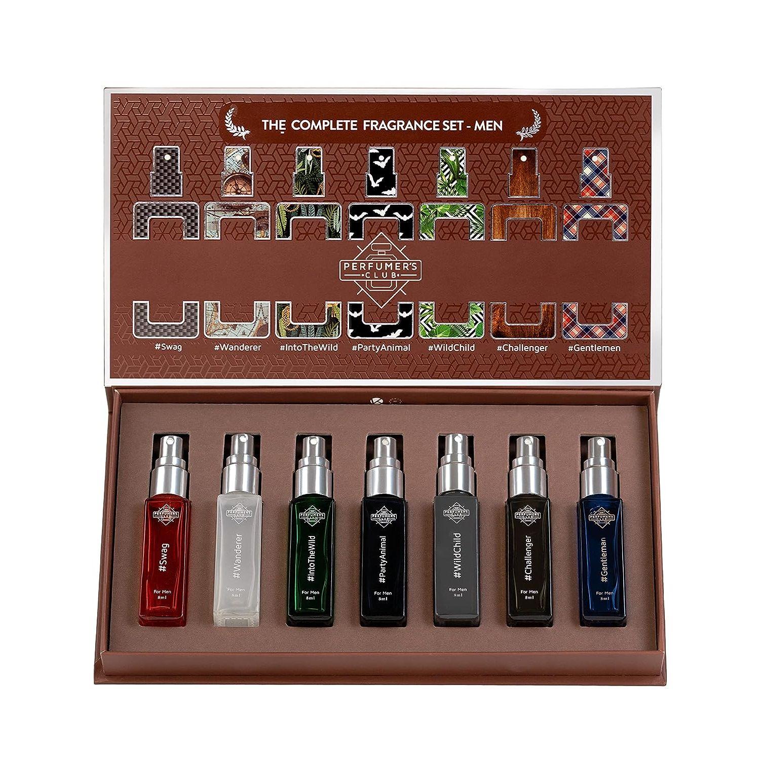 

PERFUMERS CLUB Полный набор ароматов для мужчин | 7x8 мл Парфюмированная вода | Карманный | 18% масла для длительного срока службы | Лучший подарок для мужчин 8ML*7