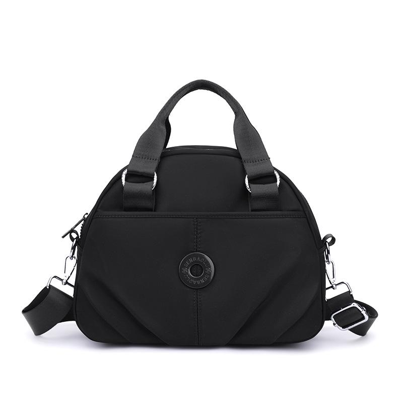 Women's Wrinkled Bag Solid Color Handbag Middle-aged Mother Bag Large Capacity Shoulder Crossbody Bag