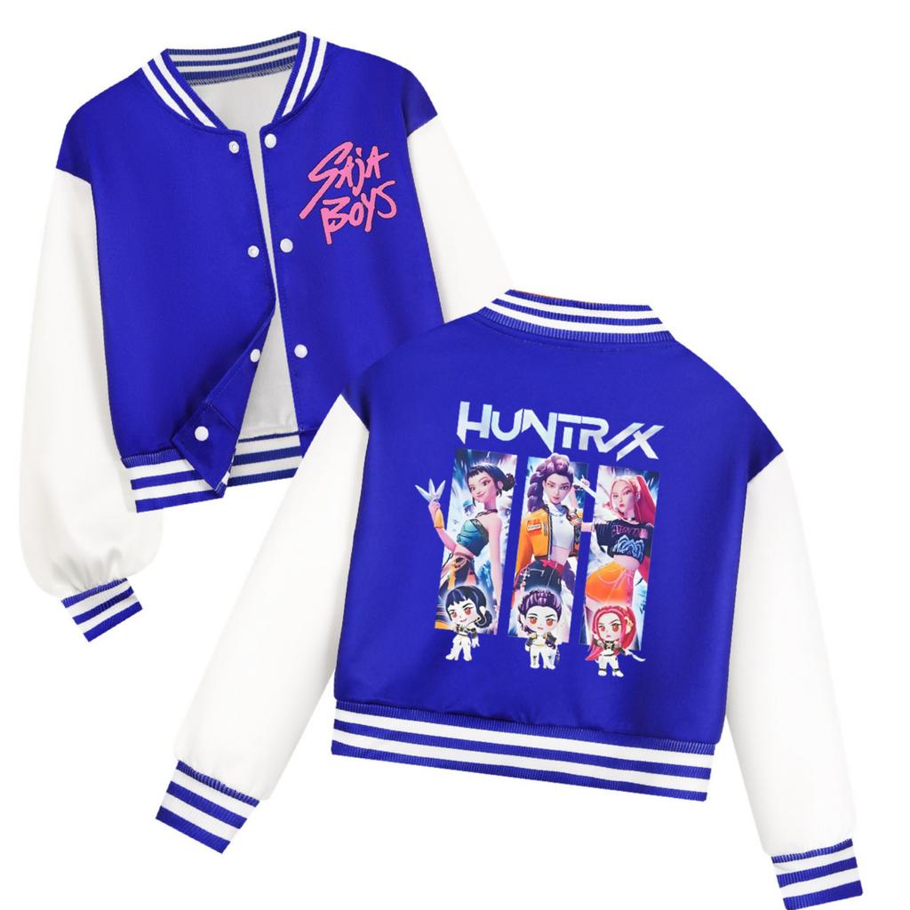 Children's Fashion Casual Long Sleeve Hooded Witch  Group Printed Jacket