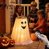 Scary Ghost Figurine for Party Halloween Candy Bowl Stand with Remote Control, Large LED Lighted Cute Holder Front Door Porch Outdoor Indoor