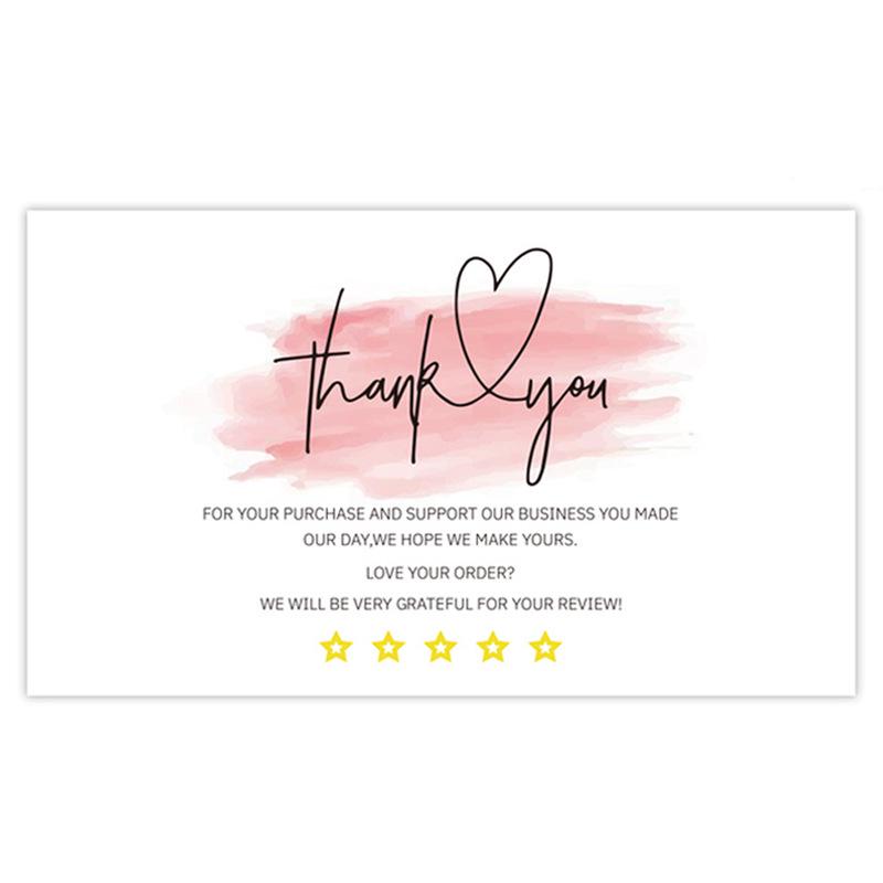 Pink 'Thank You' Cards - 50 Sheets/Pack for Gift Boxes, Decorations, and Postcards
