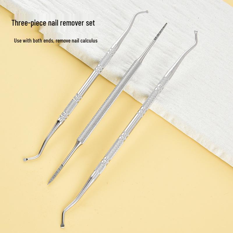 Stainless Steel Double-Ended Cuticle Pusher & Nail Groove Tool Set