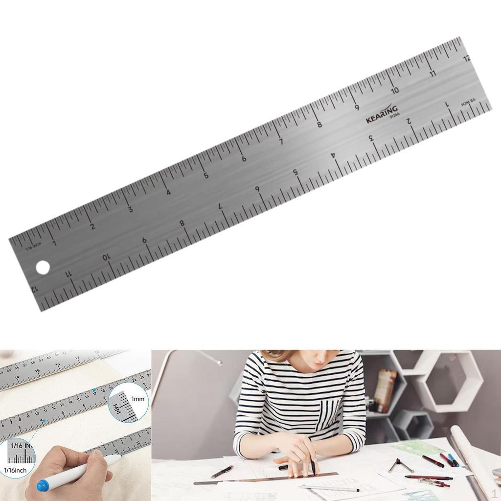 Measuring Ruler Aluminum with Hole Drafting Tool Centimeters Drawing Rule for
