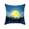 Home Cartoon Pumpkin Head Halloween Pillow Cover Peach Velvet Cushion Cover Office Sofa Cushion Cover