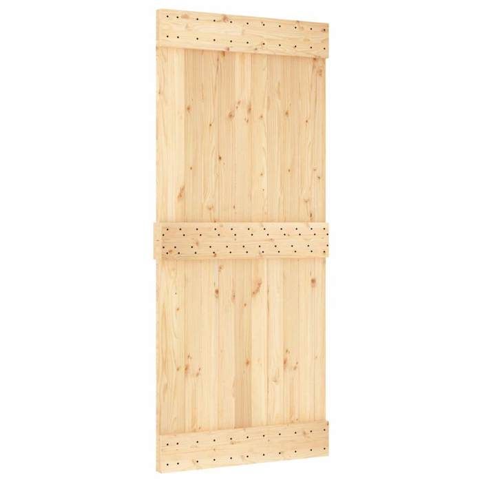 VidaXL Sliding Door and Hardware Kit 90x210 Cm Solid Pine 3332685