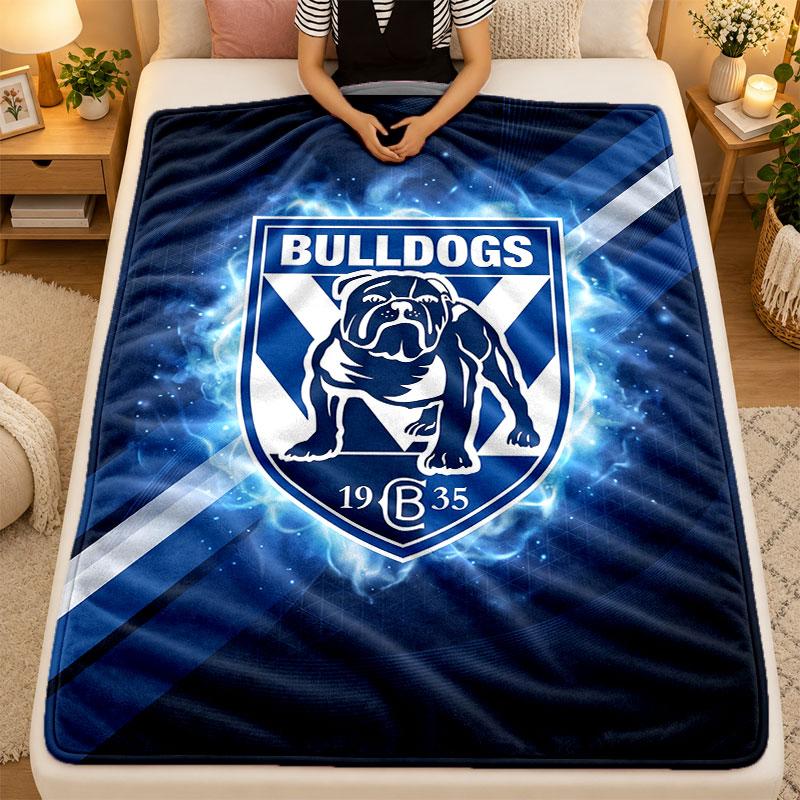 Flannel BlanketCanterbury-Bankstown Bulldogs Warm Soft Throw Blanket for Indoor Sofa Bed Living Room Use