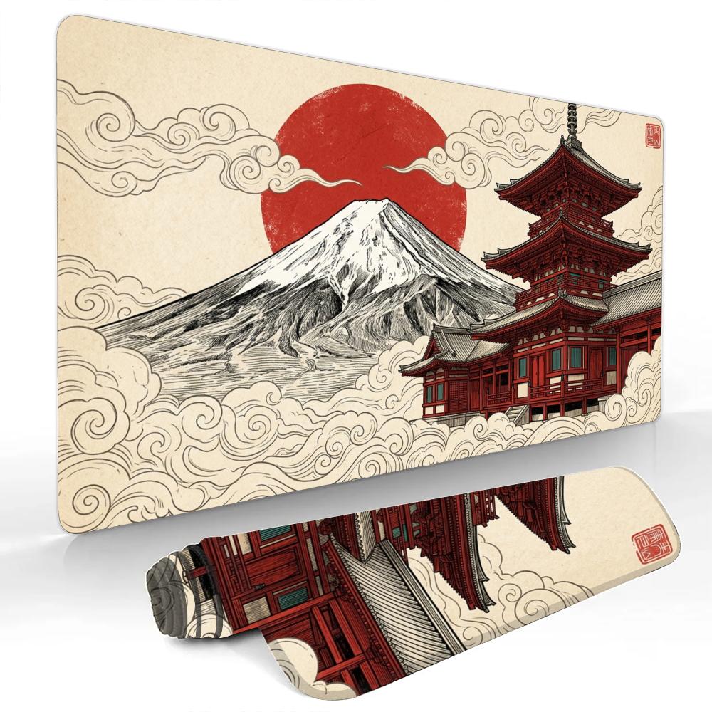 Ancient temple and Mount Fuji Mouse Pad Large Computer Office Game Table Mats Rubber Antislip XXL mouse mat HDP Long Desk Pads