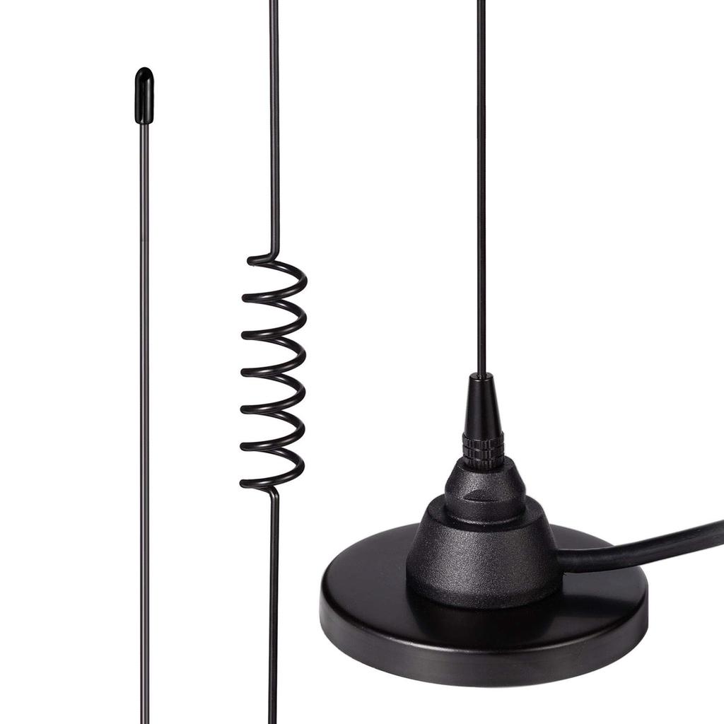 BINGFU Mobile Ham Radio Antenna Dual Frequency VHF UHF Ham Radio Antenna Magnetic Base PL259 Male Antenna Suitable for BTECH ICOM Midland Yaesu TYT