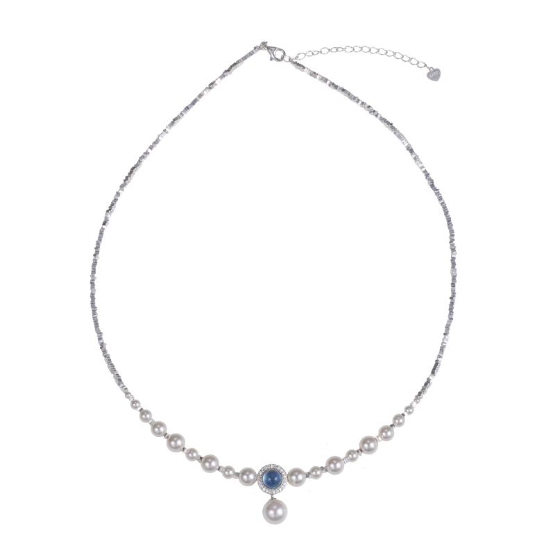 Ozean Herz Silber Perlenkette - 2025 Leichter Luxus Schlüsselbein Choker für Damen