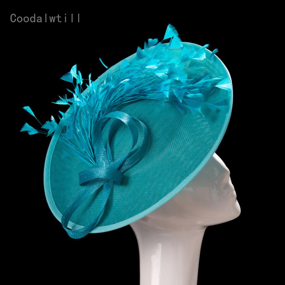 Green Wedding Fascinator Hat Women Wedding Headpiece Church Party Headwear Ladies Kenducky Race Fascinators Hair Clip Chapeau