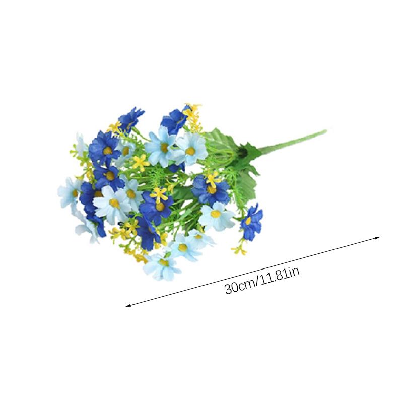 1 kytice 28 hlav umělých květin falešné hedvábné orchideje chryzantémy svatební kytice domácí zahradní párty dekorace