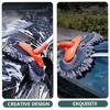 Three-Section Telescopic Car Cleaning Brush Double Brush Head Car Window Cleaner Tool  Foam Wash