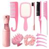 27Pcs Professional Hair Brush Set, Hair Styling Comb Kit with Continuous Spray Bottle, Scalp Massage Shampoo Brush for Salon