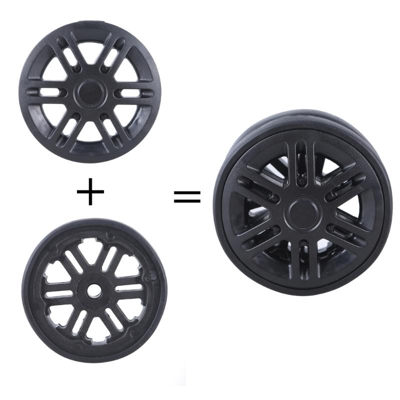 8 st Bagage Ersättningshjul 60mm Dubbla Bagagehjul Gummi Resväskehjul Reparationskit Enkel Installation