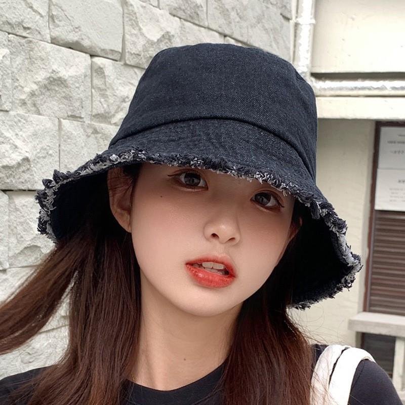 New summer denim basin hat women's sunshade sunscreen bucket hat trendy face cover versatile sun hat