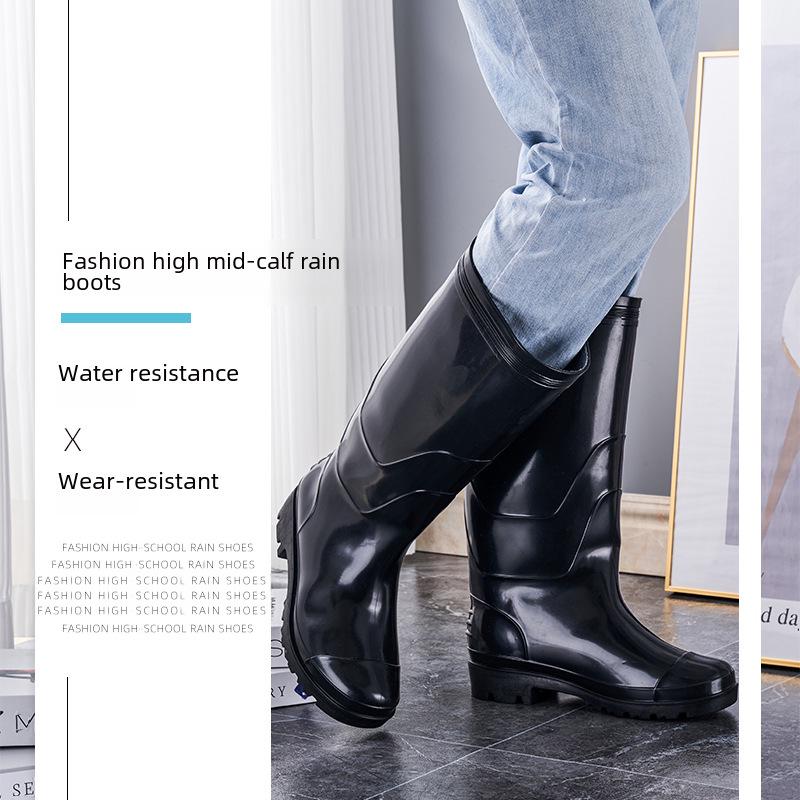 Wasserdichte, rutschfeste Regenstiefel für Herren – Hohe Gummischuhe mit Samtfutter, säure- und laugenbeständig.