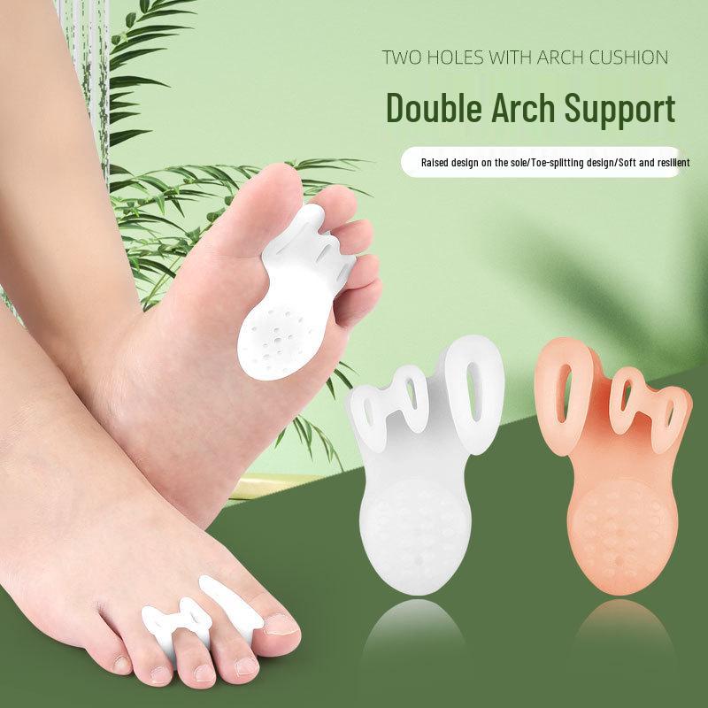 Zehenspreizer & Massagegerät: Drei-Loch-Fußpolster zur Hallux-Valgus-Korrektur