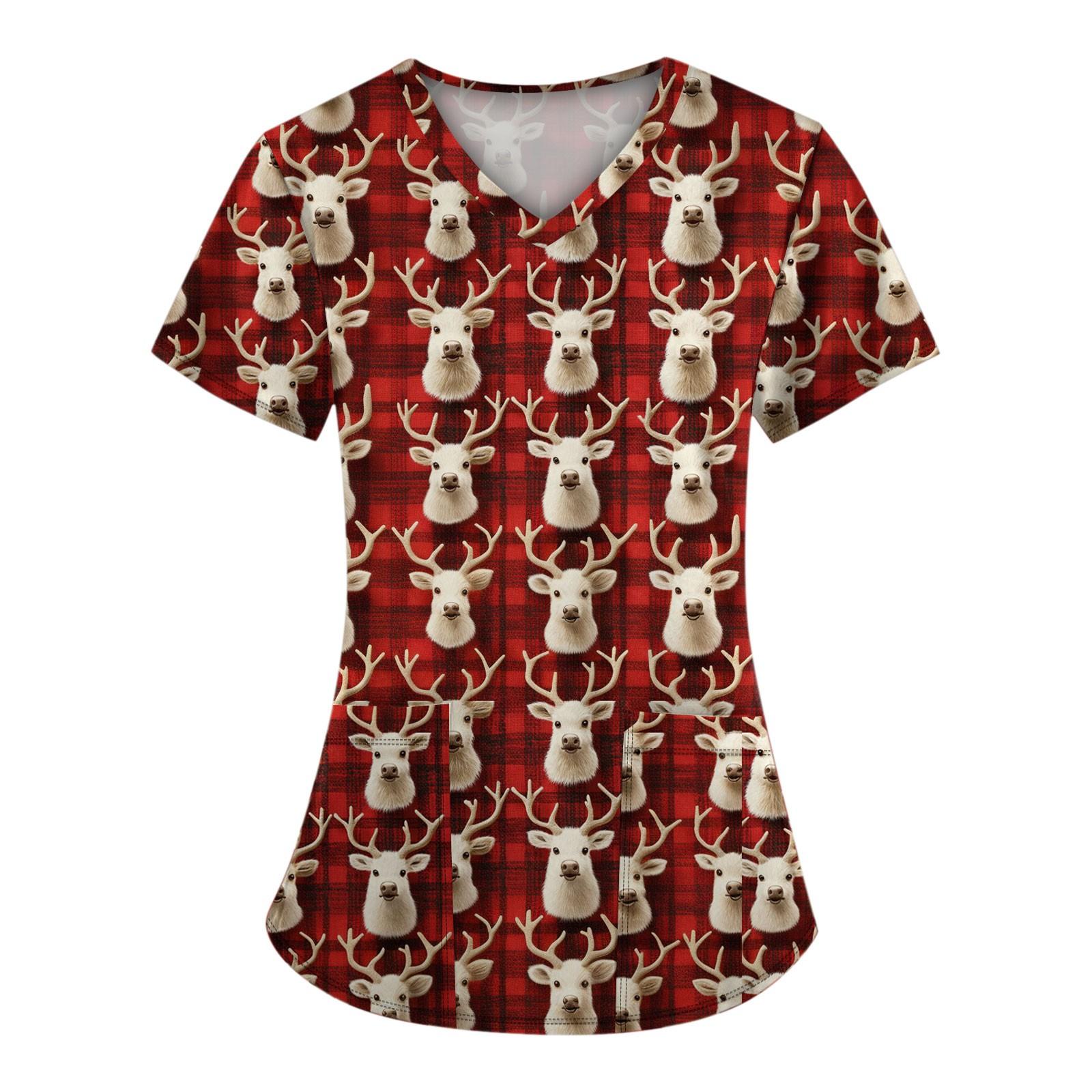 Женские модные топы с короткими рукавами и V-образным вырезом с принтом — фото 8