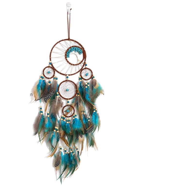 1Pc Dream Catcher Vintage Wind Chime Hanging Ornament Home Decor Indian Natural Stone Tree of Life Dream Catcher Wall Decor