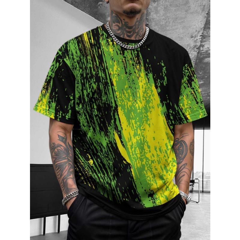 Outdoor Fitness Sports Men's Short Sleeved T-shirt Casual Top Summer Striped Style