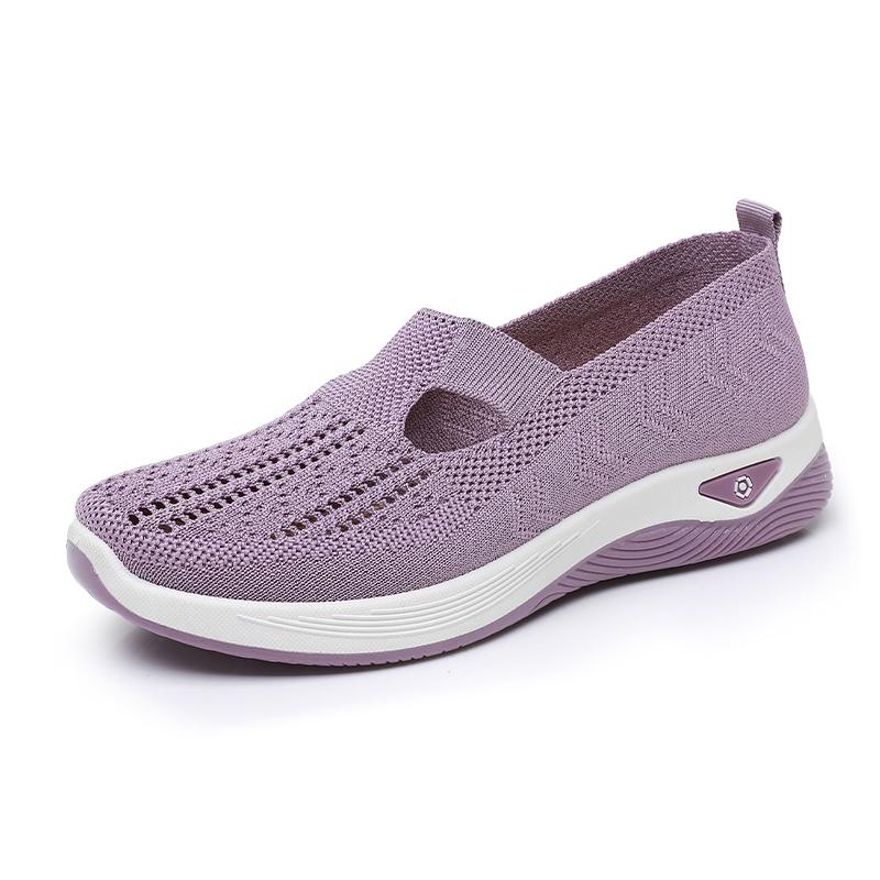 Women Breathable Walking Shoes Non-slip Soft Sole Shoe For Elderly Summer Casual Lightweight Shoes Middle-aged Female Flat Shoes