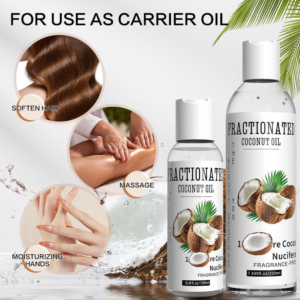 Natural Coconut Oil, Face Oil, - Facial Massage Essential Oil, Organic Cold Pressed Virgin Coconut Oil for Face, Hands, Cuticles & Hair-100/220ml