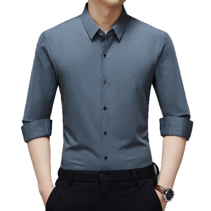 Autumn Men's Long-sleeved Shirt High-end Middle-aged and Young Men's Clothing Casual and Comfortable Dad Clothing