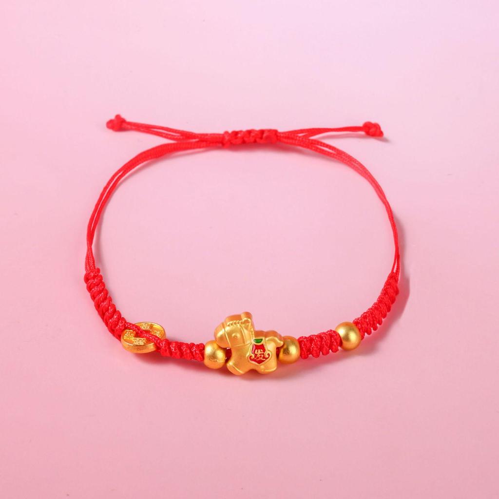 2026 Zodiac Horse Red Rope Bracelet: Benmingnian Hand-Woven Ethnic-Style for Good Fortune