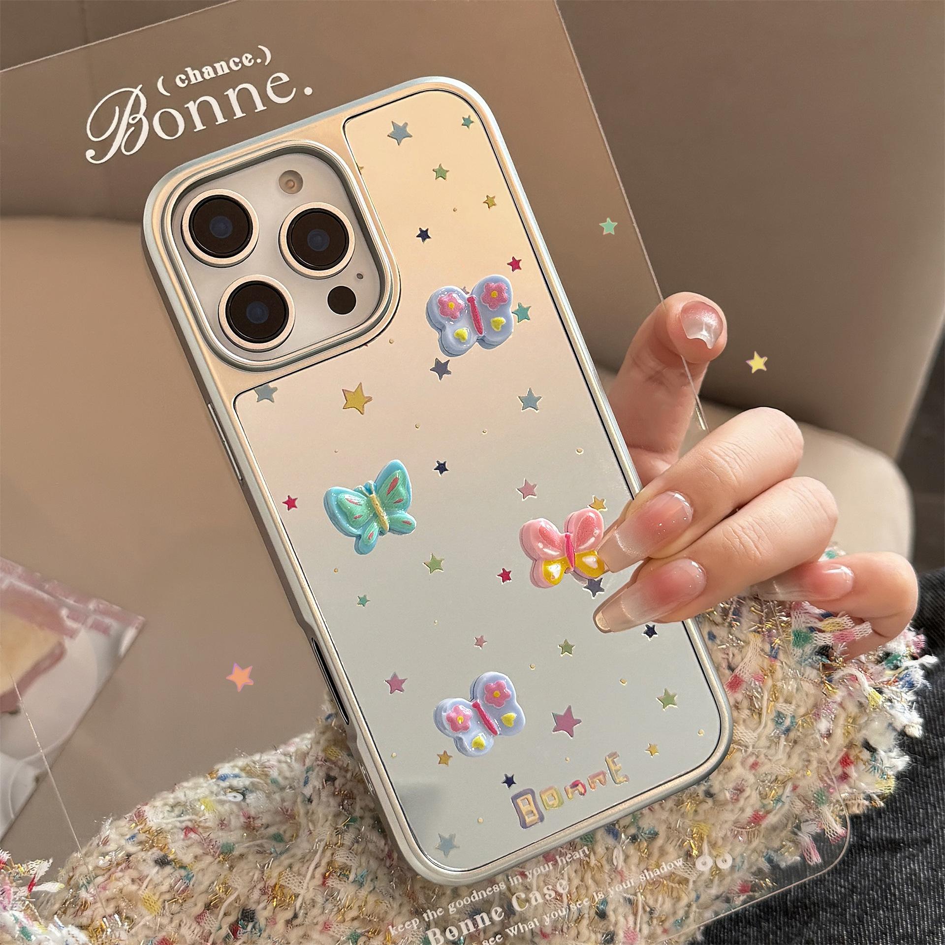 

Three-dimensional Butterfly for16 for Apple 15promax Mobile Phone Case for IPhone17 Electroplated Mirror 13 Sweet 15 For Samsung S25ULTRA
